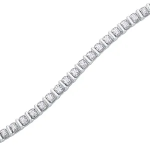10K White or Yellow Gold (0.50ct) Diamond Tennis Bracelet White