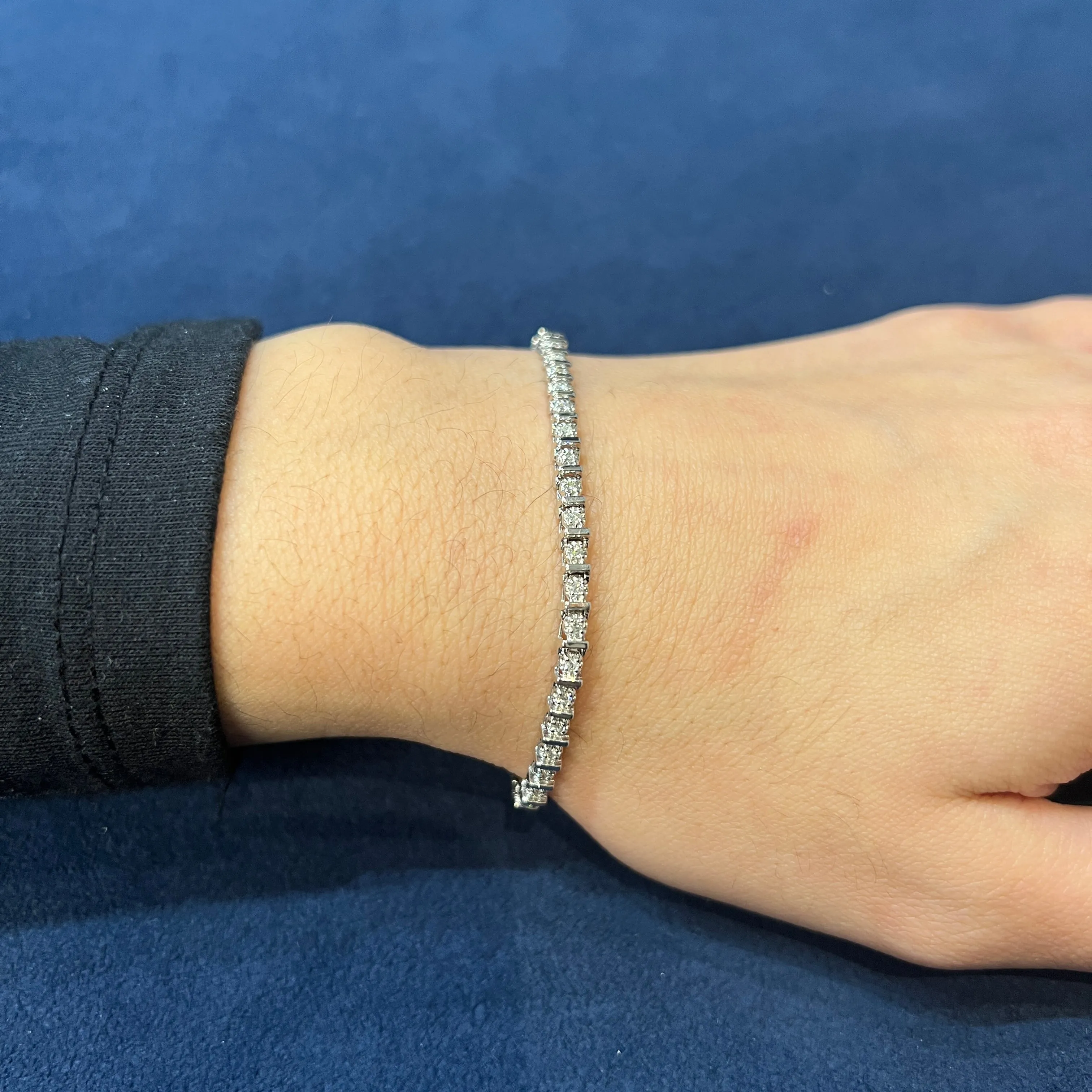 10K White or Yellow Gold (0.50ct) Diamond Tennis Bracelet White