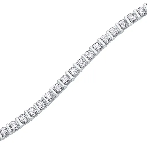 10K White or Yellow Gold (0.50ct) Diamond Tennis Bracelet White