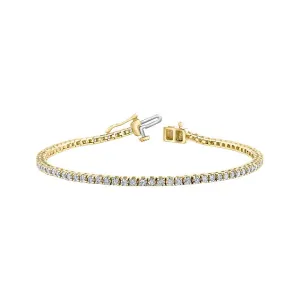 10K Yellow, White or Rose Gold (2.00ct) Diamond Tennis Bracelet