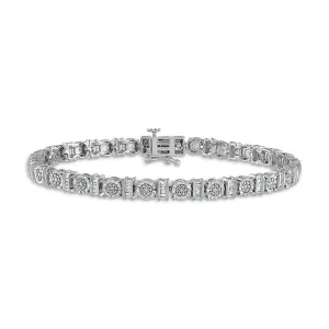 1/4 CTW Natural Diamond 7-inch Tennis Bracelet in Sterling Silver