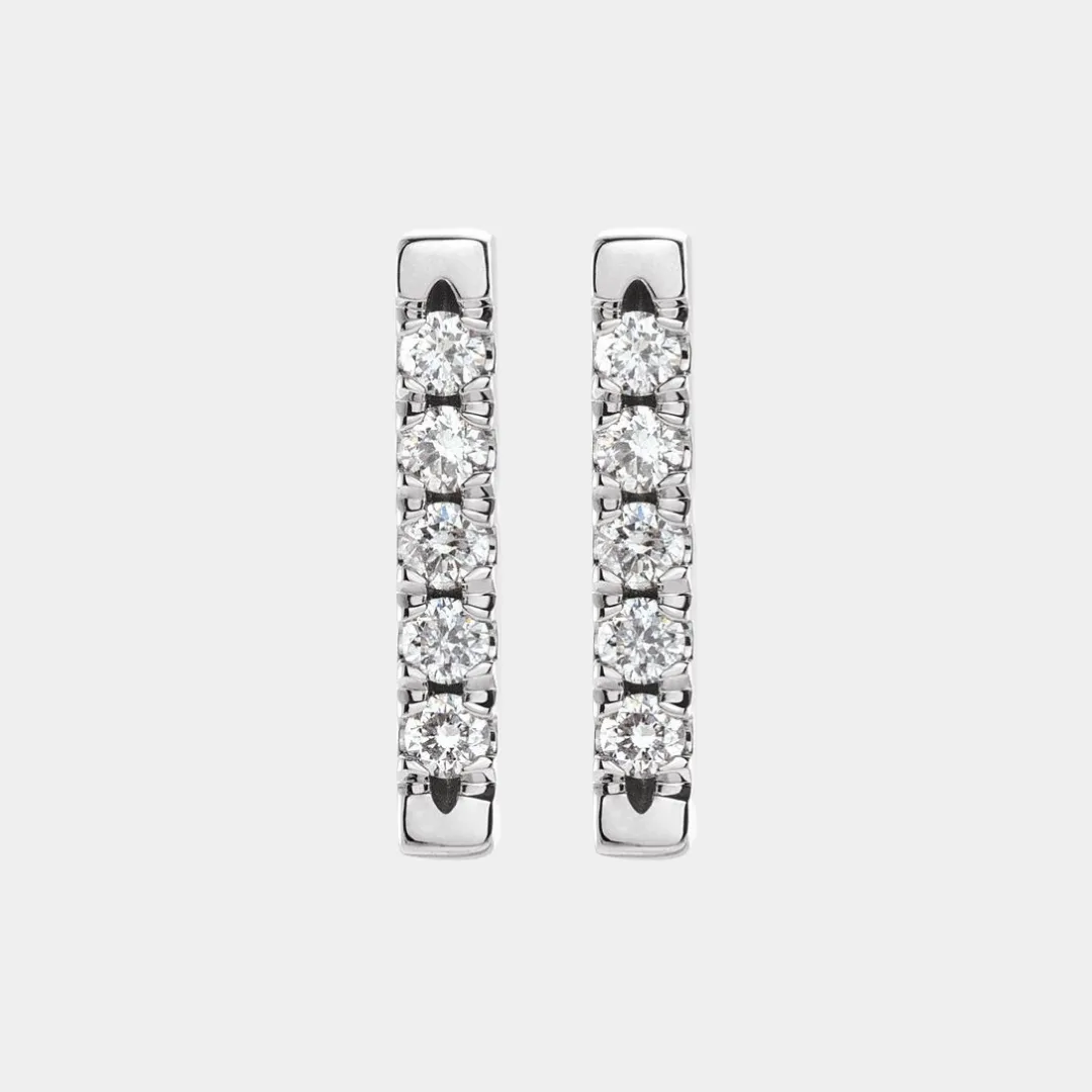 14K Diamond Bar Studs