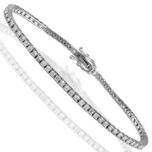 14K Gold Diamond Tennis Bracelet 2.2 MM 2.6CTW