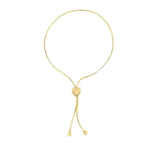 14K Gold Heart Slide Friendship Bracelet