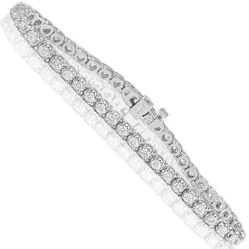 14K Gold Lab Diamond Tennis Bracelet 4 MM 8.2 CTW