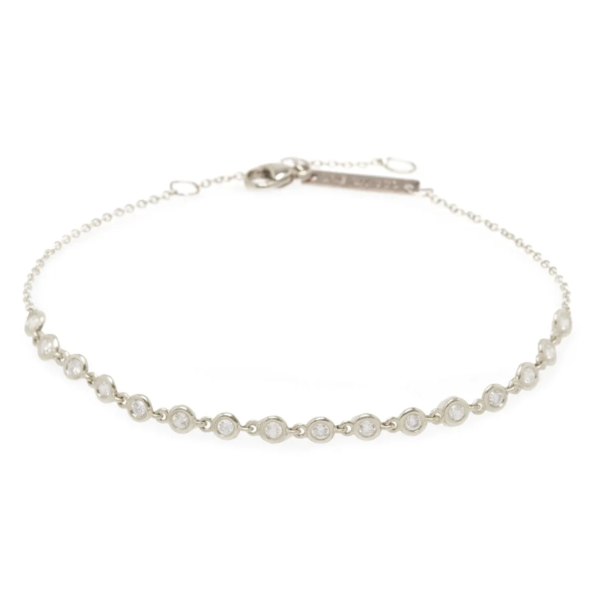 14k Linked Floating Diamond Tennis Bracelet - SALE