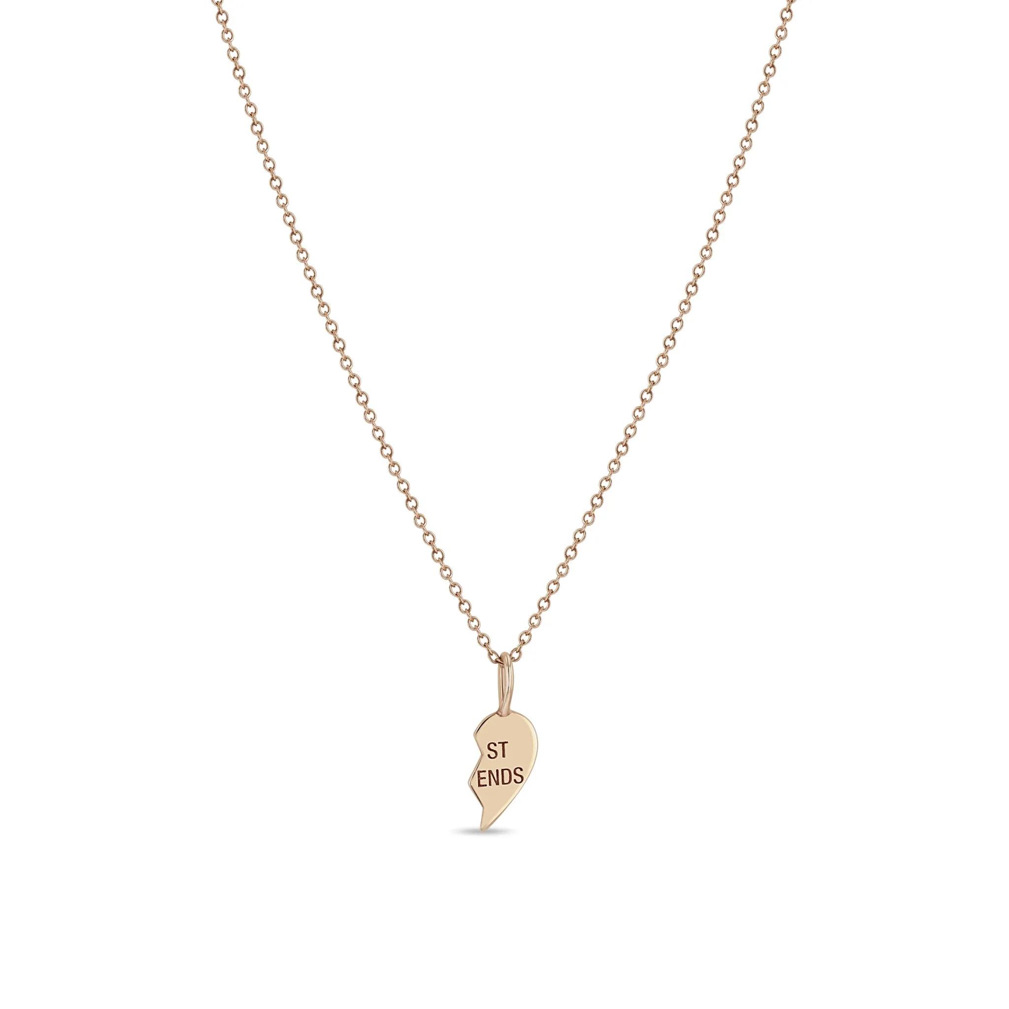 14k Midi Bitty Best Friends Heart Necklace Set