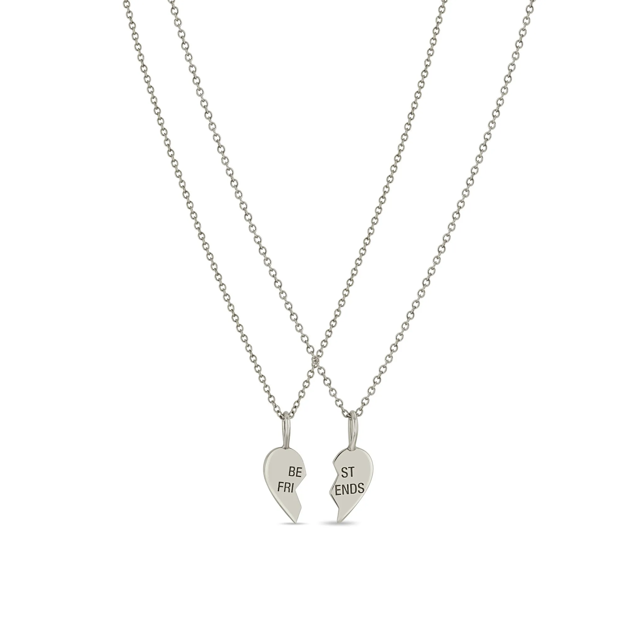 14k Midi Bitty Best Friends Heart Necklace Set