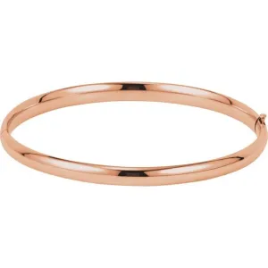 14K Rose Gold 4.75 mm Hinged Bangle Bracelet