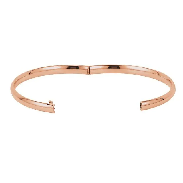 14K Rose Gold 4.75 mm Hinged Bangle Bracelet