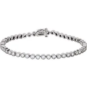 14K White 2 CTW Diamond Line 7.25" Bracelet
