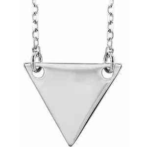 14K White Geometric 18" Necklace