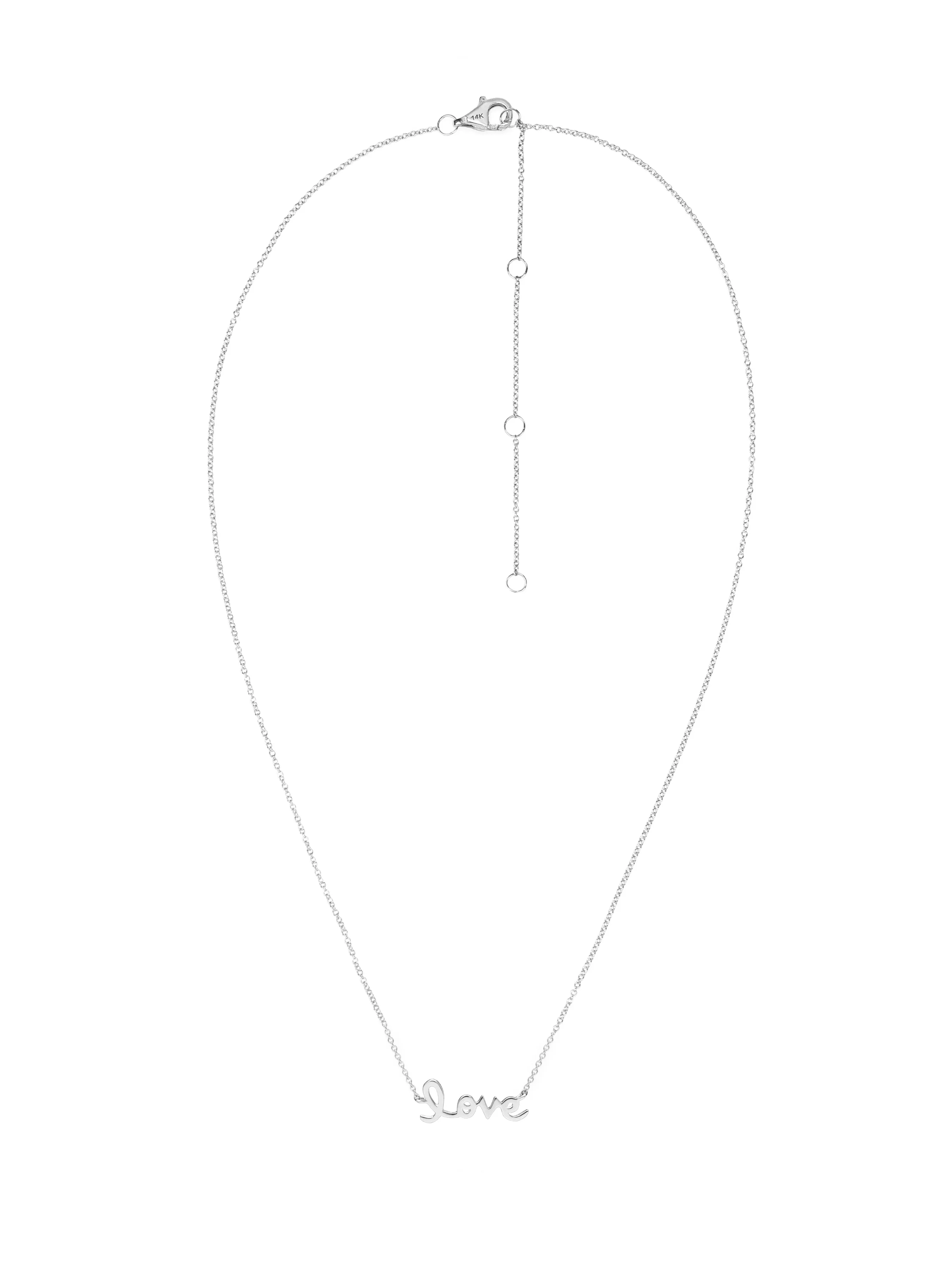14k White Gold Love Necklace