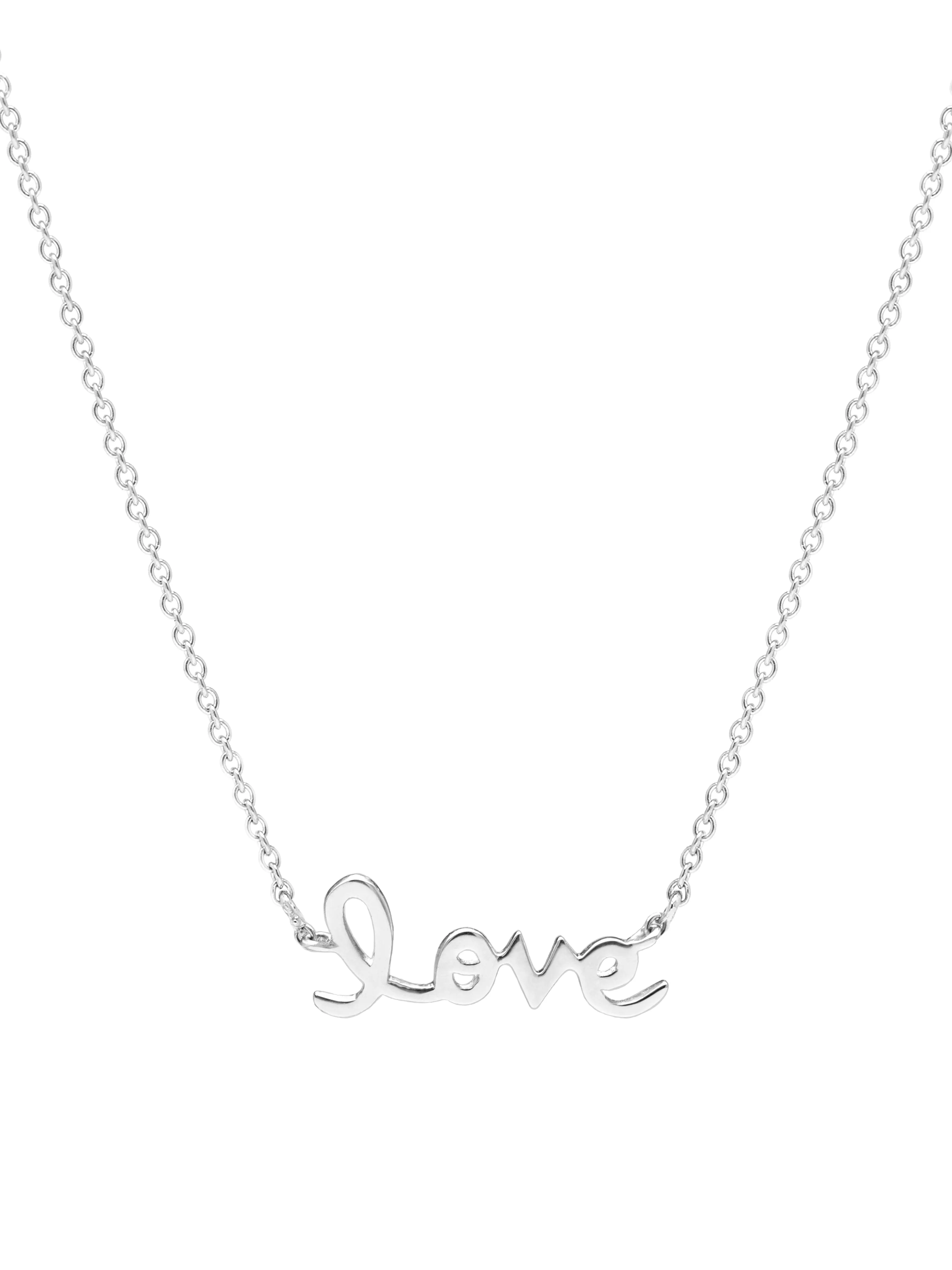14k White Gold Love Necklace