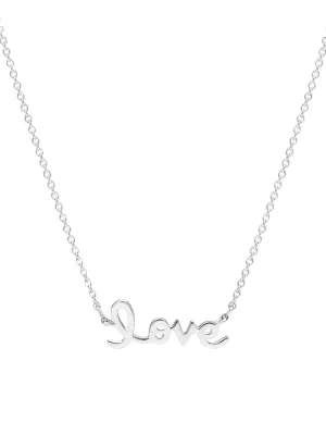 14k White Gold Love Necklace