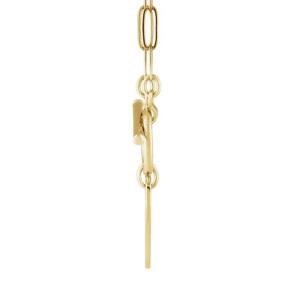 14K Yellow Engravable Heart Toggle 18” Necklace