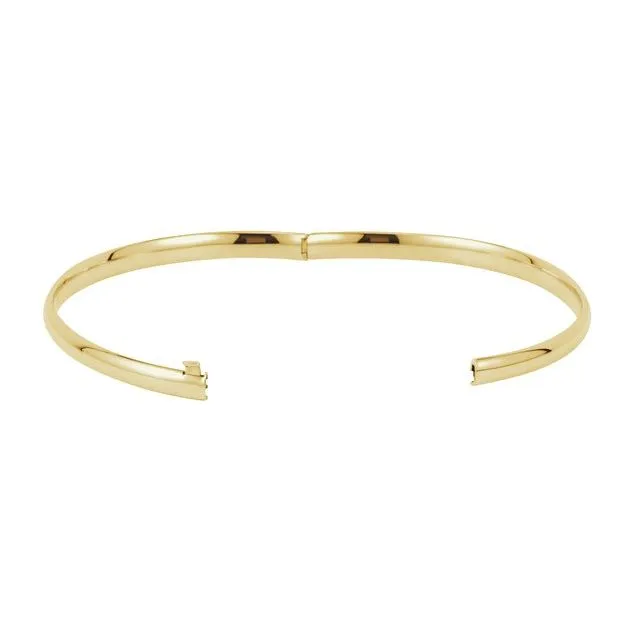 14K Yellow Gold 4 mm Hinged Bangle Bracelet
