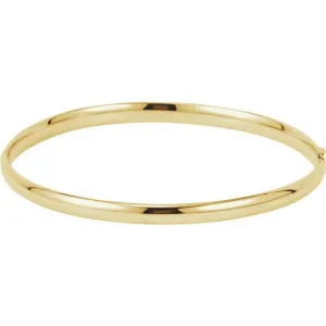14K Yellow Gold 4 mm Hinged Bangle Bracelet