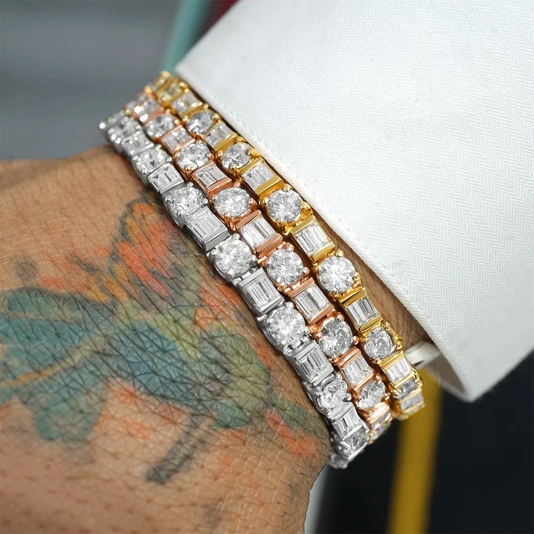 14k Yellow Gold Diamond Tennis Bracelet 10.15 Ctw
