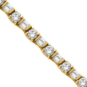 14k Yellow Gold Diamond Tennis Bracelet 10.15 Ctw