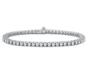 14kt White Gold Round Lab Grown Diamond Tennis Bracelet, 5.00TCW
