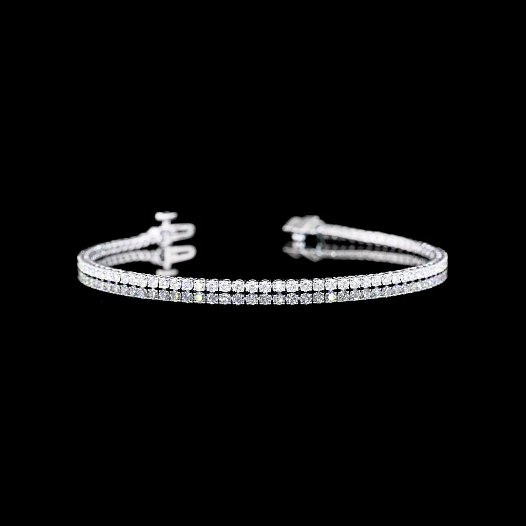 1.85CT 14K White Gold Round Lab Diamond Tennis Bracelet