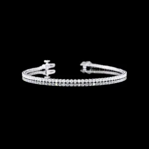 1.85CT 14K White Gold Round Lab Diamond Tennis Bracelet
