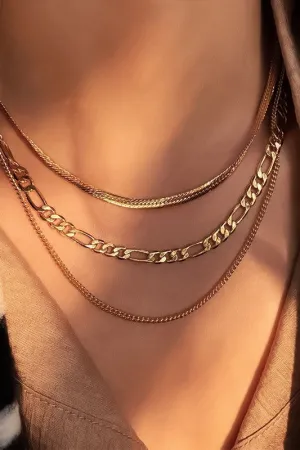 18k Gold 3 strands layered necklace *