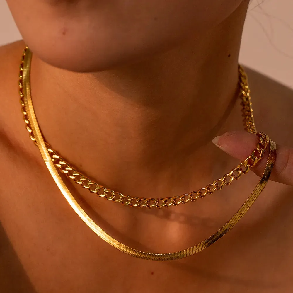 18K Gold-Plated Double Layered Necklace