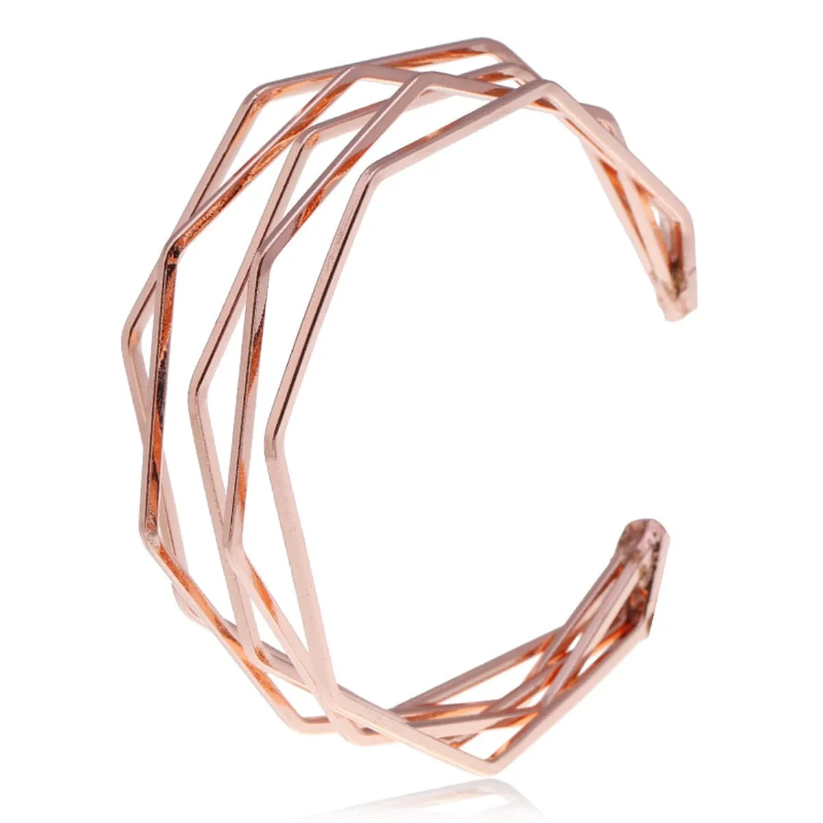 18K Rose Gold-Plated Angle Layer Cuff