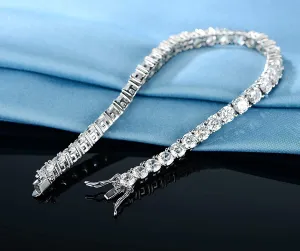18K White Gold Plated Tennis Bracelet