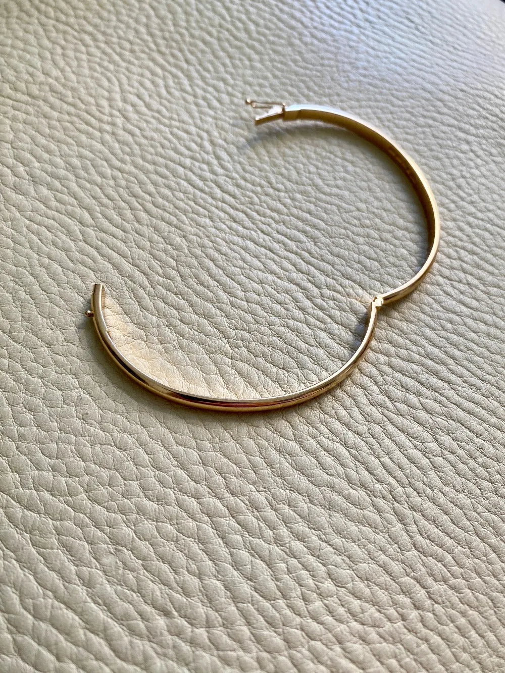 1978 Swedish vintage SOLID 18k gold hinged bangle 18.2g - Size 6 7/8