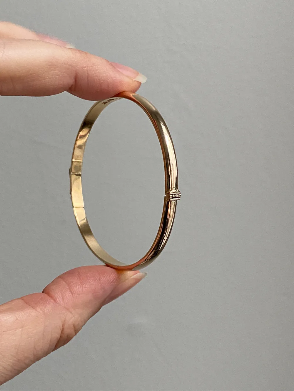 1978 Swedish vintage SOLID 18k gold hinged bangle 18.2g - Size 6 7/8
