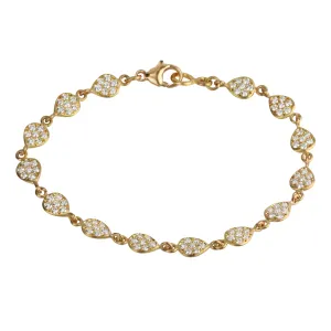 20K Pave Diamond Small Pear-Shaped "Nugget" Tennis Bracelet