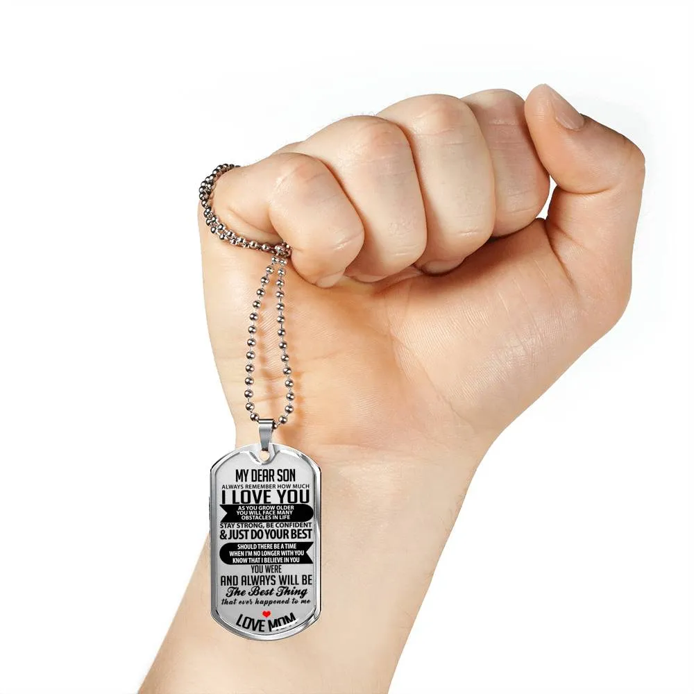 3 My Dear Son Luxury Tag Necklaces (Three Necklaces) Get 4th Free