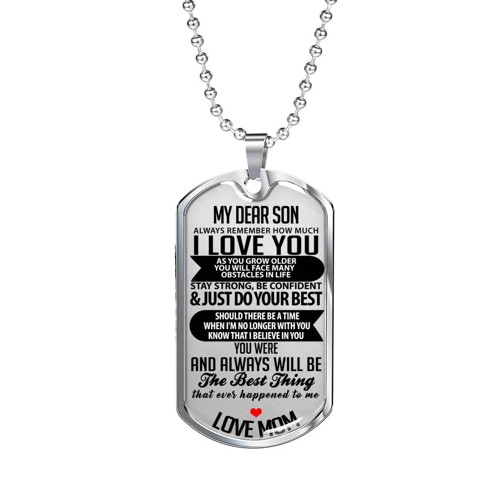 3 My Dear Son Luxury Tag Necklaces (Three Necklaces) Get 4th Free