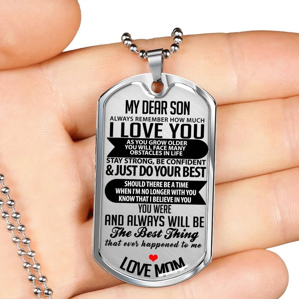 3 My Dear Son Luxury Tag Necklaces (Three Necklaces) Get 4th Free