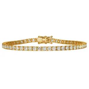 3.43 Carat Natural Diamond Tennis Bracelet G SI 14K Yellow Gold 6''