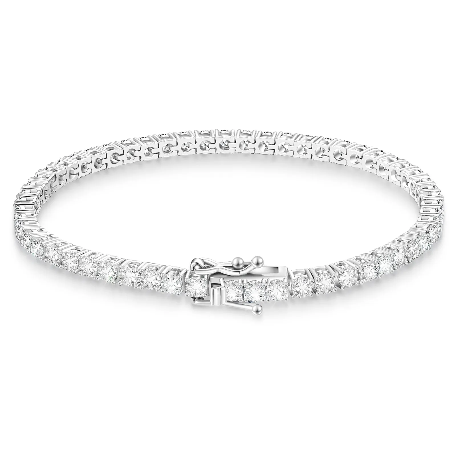 3mm Moissanite White Gold Tennis Bracelet KRKC