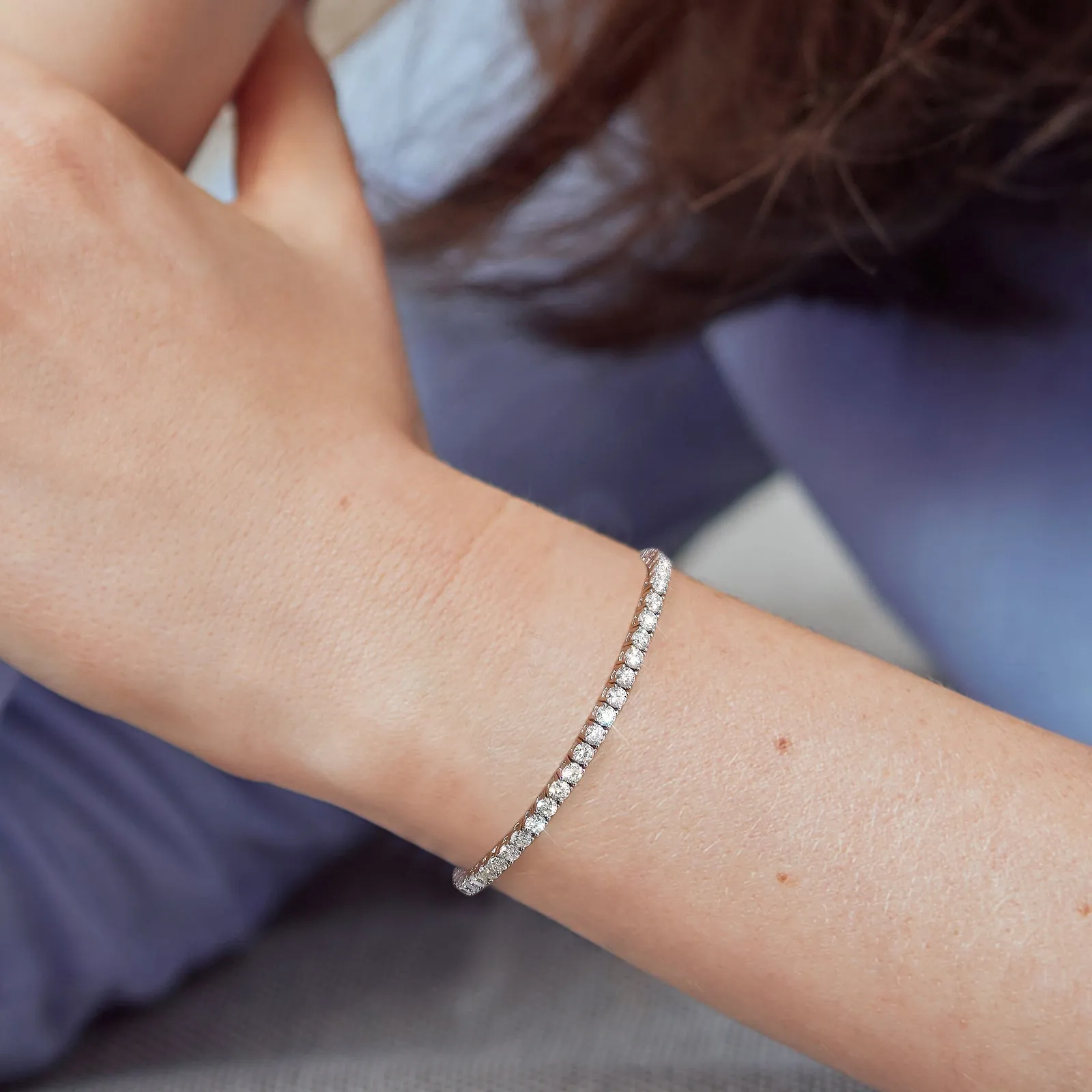 3mm Moissanite White Gold Tennis Bracelet KRKC