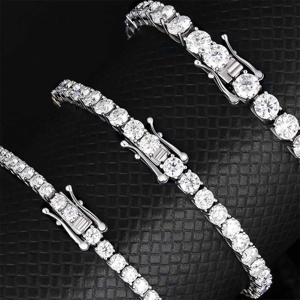 5mm Moissanite White Gold Tennis Bracelet KRKC