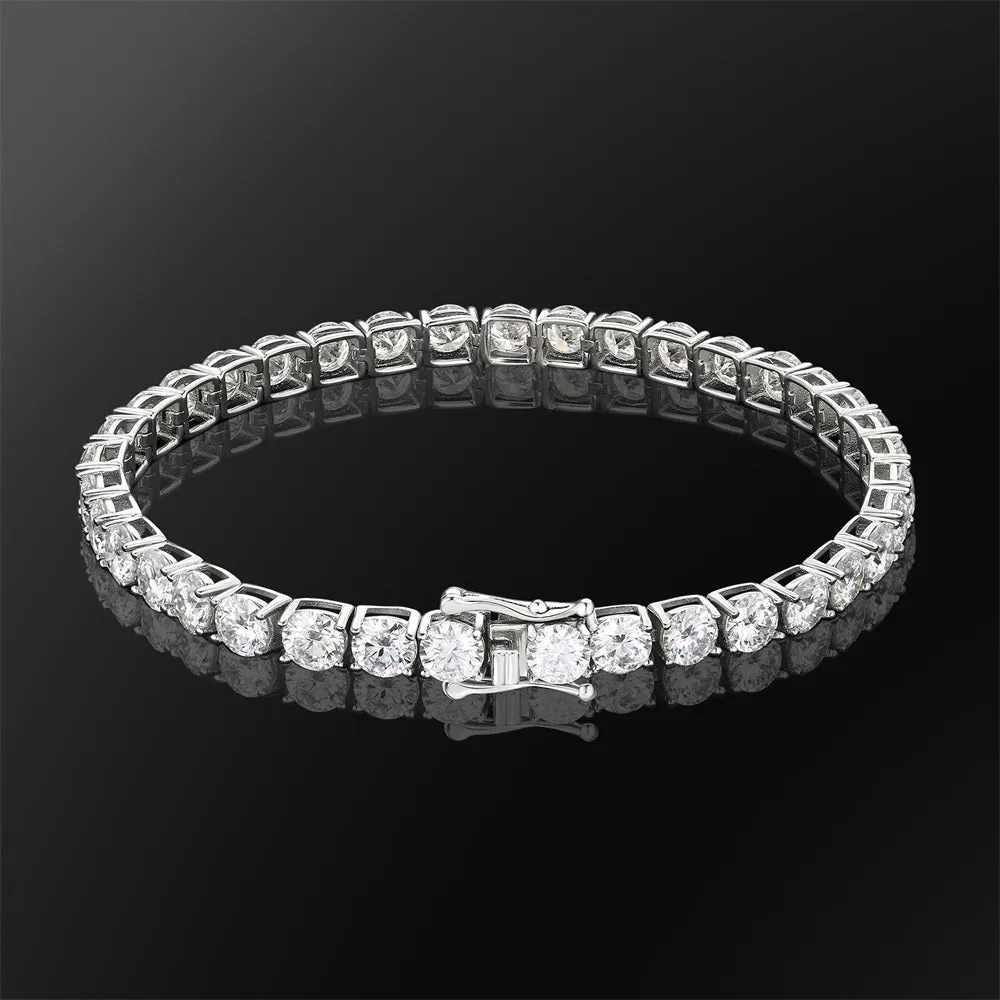 5mm Moissanite White Gold Tennis Bracelet KRKC