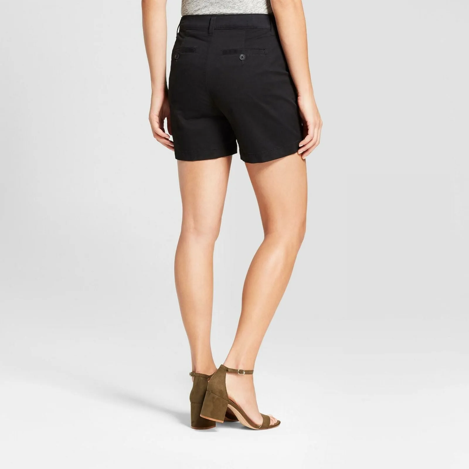 A New Day Women's 5-Inch Chino Shorts Black 4