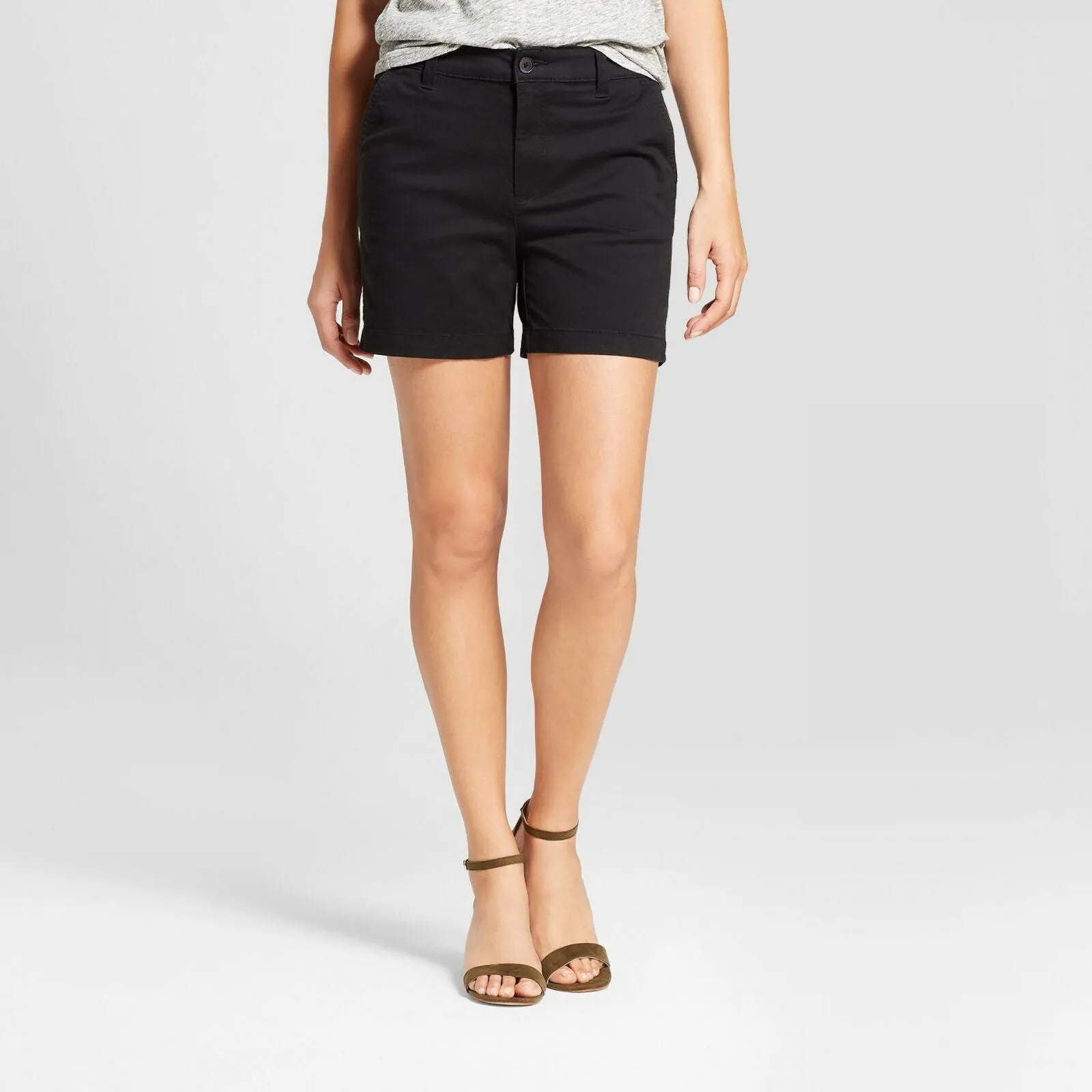 A New Day Women's 5-Inch Chino Shorts Black 4