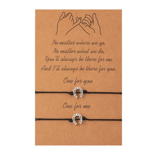 A Pair of Friendship Charm Bracelets for loved ones and couples