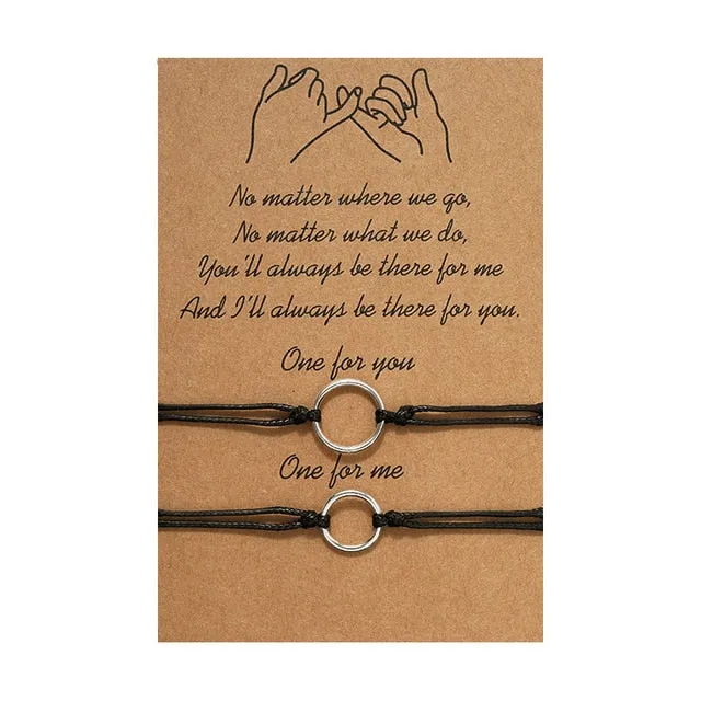 A Pair of Friendship Charm Bracelets for loved ones and couples