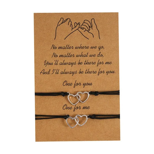 A Pair of Friendship Charm Bracelets for loved ones and couples
