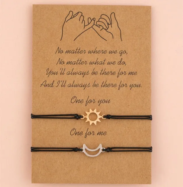 A Pair of Friendship Charm Bracelets for loved ones and couples