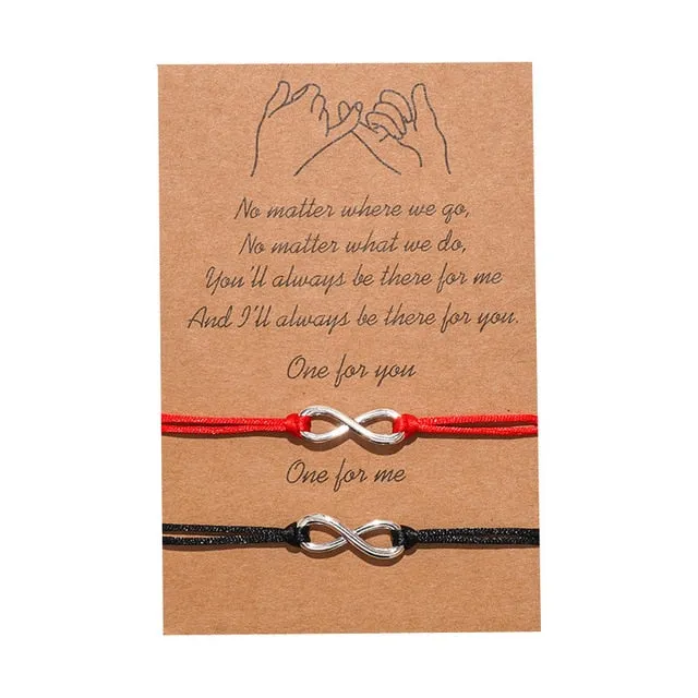 A Pair of Friendship Charm Bracelets for loved ones and couples