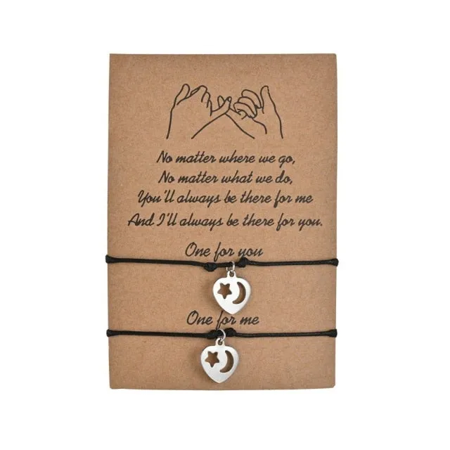 A Pair of Friendship Charm Bracelets for loved ones and couples